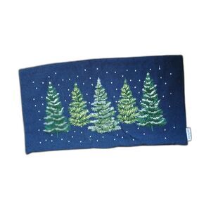 Aspen small holiday winter woven pillow cover pine trees 23"X12" 100% polyester